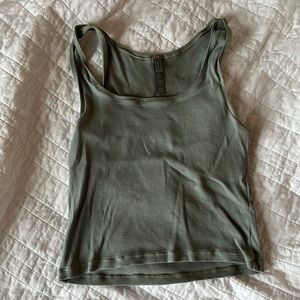 Skims Cotton Rib Tank Top in Mineral  - size XL